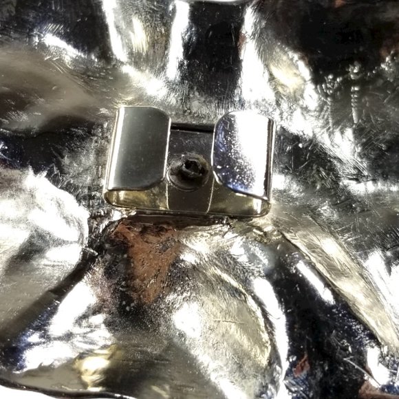 Charmant Brutalist Women's Belt Buckle Polished Lucky Silver Nugget 80s Design - Picture 5 of 6